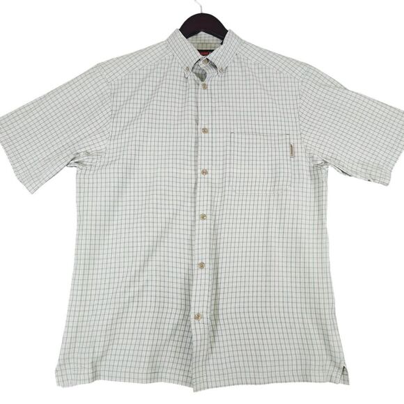 Wolverine Men's Short Sleeve‎ Button Down Plaid Check Shirt Cotton Large L/G - Picture 1 of 9